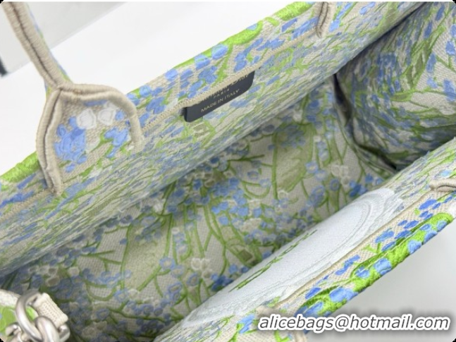 Trendy Design Dior Men's Medium Book Tote Bag in Multicolor Blue of the Valley Embroidery with Dior Médaillon 0408120 20