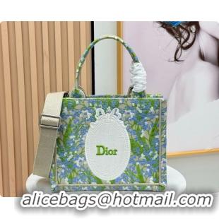 Best Product Dior Men's Small Book Tote Bag in Multicolor Blue of the Valley Embroidery with Dior Médaillon 0408121 2026
