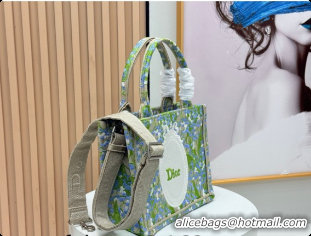 Best Product Dior Men's Small Book Tote Bag in Multicolor Blue of the Valley Embroidery with Dior Médaillon 0408121 2026
