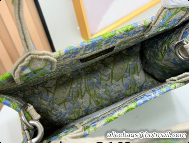 Best Product Dior Men's Small Book Tote Bag in Multicolor Blue of the Valley Embroidery with Dior Médaillon 0408121 2026
