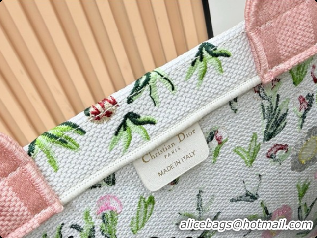 Popular Style Dior Large Book Tote Bag in White Multicolor Daisy Garden Embroidery with Dior Médaillon 0408122 2026