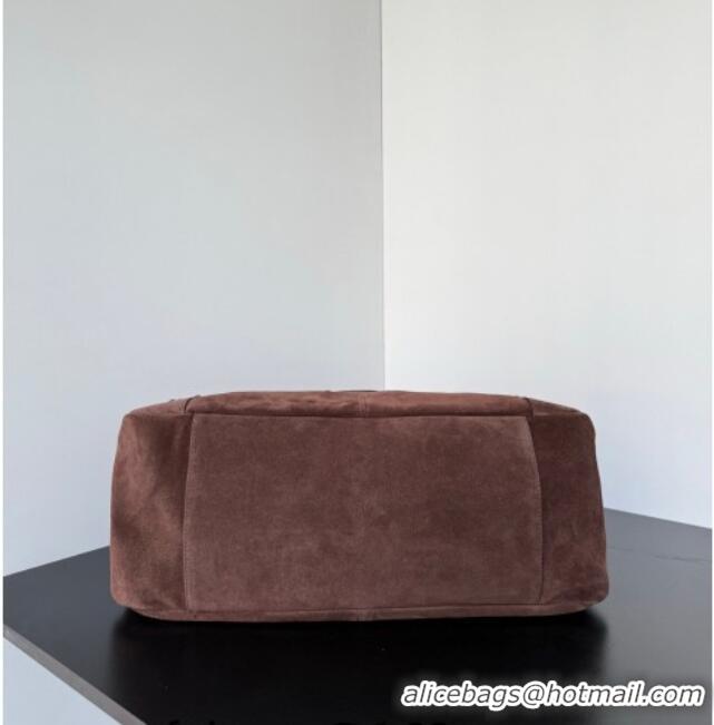 Famous Brand Balenciaga Le City Moto Medium Shoulder Bag in Suede 0905 Dark Brown 2026