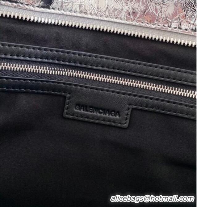 Top Grade Balenciaga Le City Bag Medium in Arena lambskin Silver-Tone B3036 2026