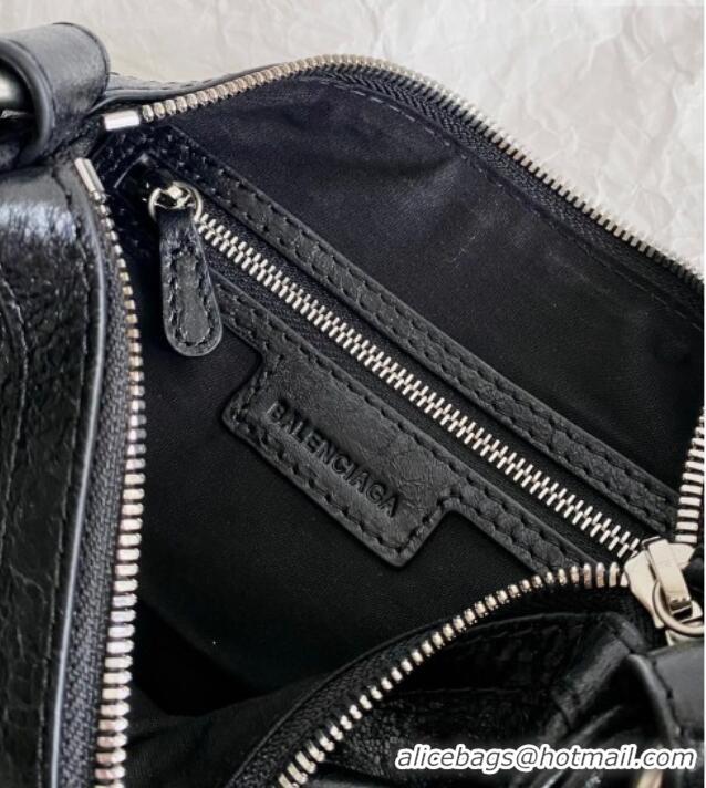 Top Design Balenciaga Le Cagole Mini Duffle Bag in black lambskin/aged-silver hardware B3037 2026