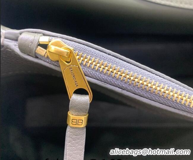 Promotional Balenciaga Carrie Carry All Bag in grey calfskin leather/aged-gold hardware 403040 Grey 2026