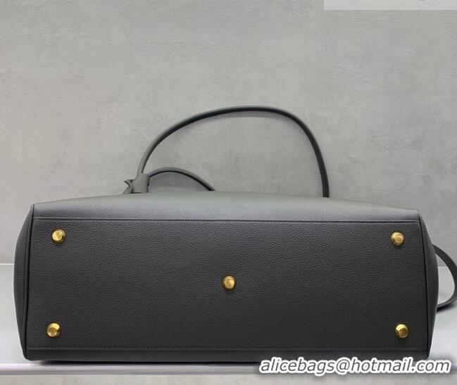 Promotional Balenciaga Carrie Carry All Bag in grey calfskin leather/aged-gold hardware 403040 Grey 2026