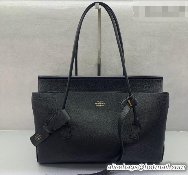 Good Taste Balenciaga Carrie Carry All Bag in Black calfskin leather/aged-gold hardware 403040 Black 2026