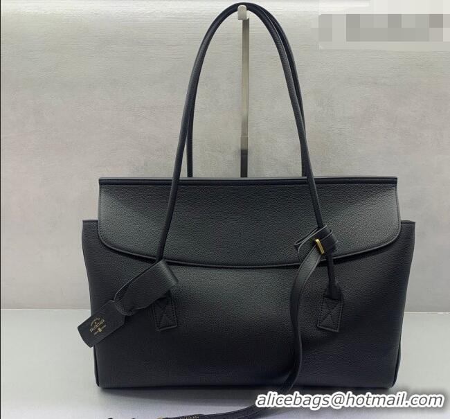 Good Taste Balenciaga Carrie Carry All Bag in Black calfskin leather/aged-gold hardware 403040 Black 2026