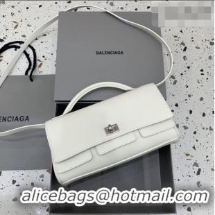 Buy Cheap Balenciaga Bel Air Clutch Bag in Lambskin Leather 843943 White 2026