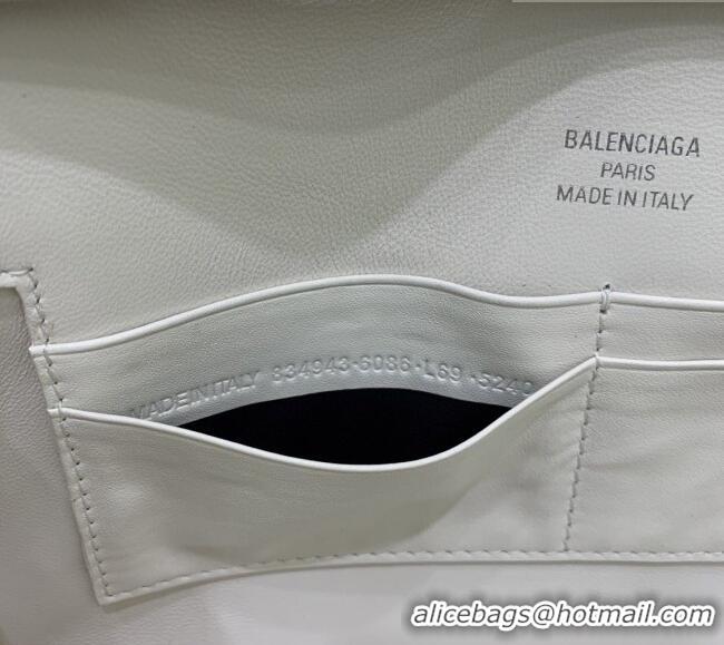 Buy Cheap Balenciaga Bel Air Clutch Bag in Lambskin Leather 843943 White 2026