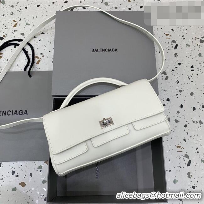Buy Cheap Balenciaga Bel Air Clutch Bag in Lambskin Leather 843943 White 2026