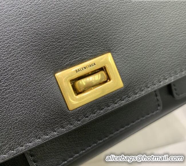 Low Cost Balenciaga Bel Air Clutch Bag in Lambskin Leather 843943 Black/Gold 2026