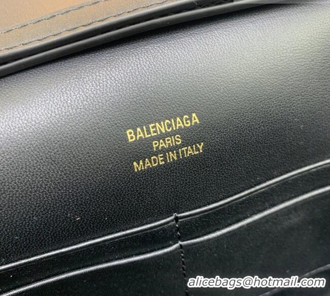 Low Cost Balenciaga Bel Air Clutch Bag in Lambskin Leather 843943 Black/Gold 2026