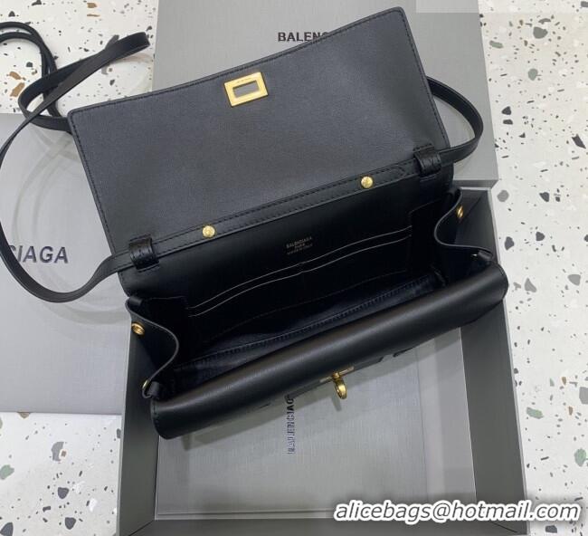 Low Cost Balenciaga Bel Air Clutch Bag in Lambskin Leather 843943 Black/Gold 2026