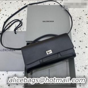 Top Quality Balenciaga Bel Air Clutch Bag in Lambskin Leather 843943 Black/Silver 2026
