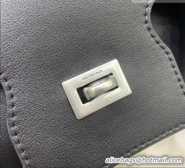 Top Quality Balenciaga Bel Air Clutch Bag in Lambskin Leather 843943 Black/Silver 2026