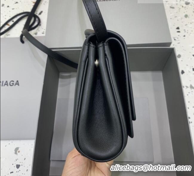 Top Quality Balenciaga Bel Air Clutch Bag in Lambskin Leather 843943 Black/Silver 2026