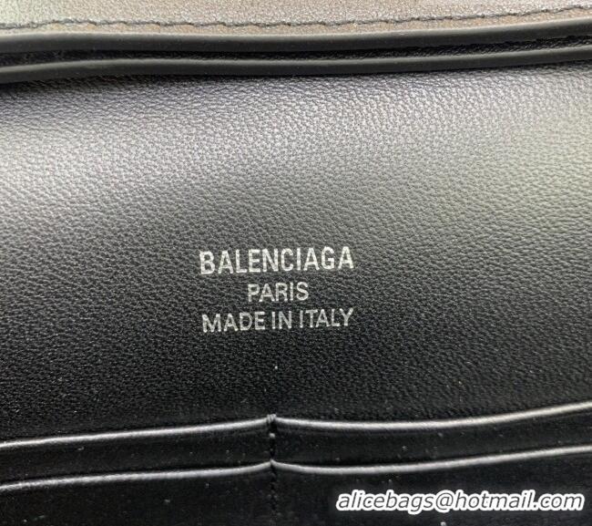 Top Quality Balenciaga Bel Air Clutch Bag in Lambskin Leather 843943 Black/Silver 2026