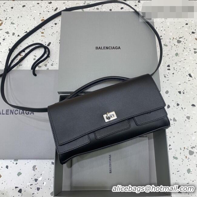 Top Quality Balenciaga Bel Air Clutch Bag in Lambskin Leather 843943 Black/Silver 2026