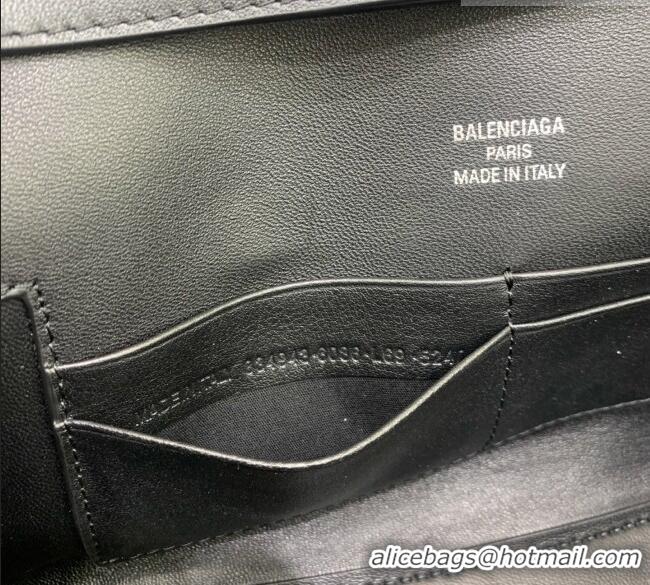 Top Quality Balenciaga Bel Air Clutch Bag in Lambskin Leather 843943 Black/Silver 2026