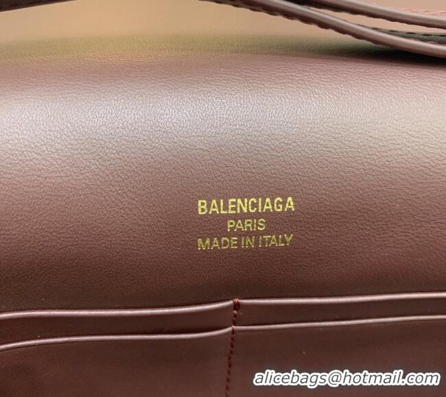 Well Crafted Balenciaga Bel Air Clutch Bag in Lambskin Leather 843943 Burgundy 2026
