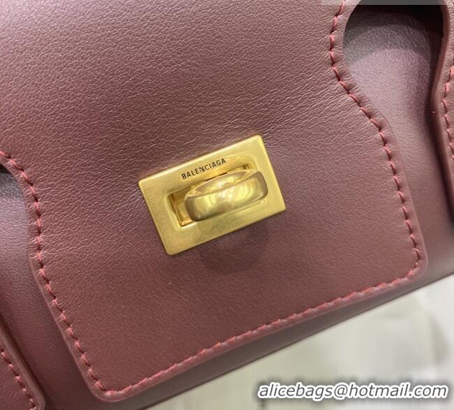 Well Crafted Balenciaga Bel Air Clutch Bag in Lambskin Leather 843943 Burgundy 2026