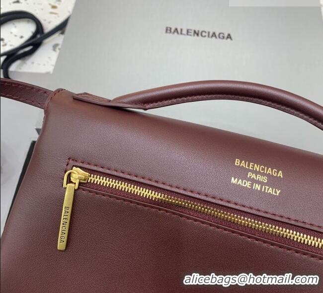 Well Crafted Balenciaga Bel Air Clutch Bag in Lambskin Leather 843943 Burgundy 2026