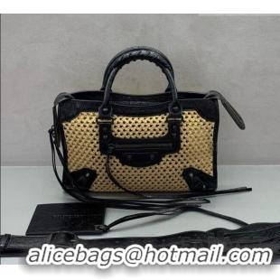 Best Product Balenciaga Weave Le City Small Bag 084669 Beige/Black 2026
