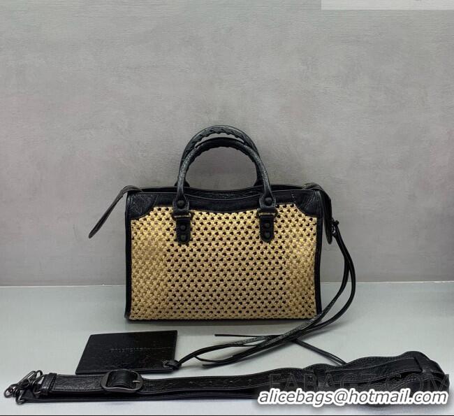 Best Product Balenciaga Weave Le City Small Bag 084669 Beige/Black 2026