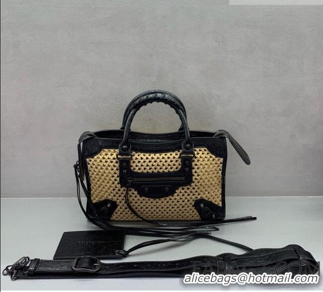 Best Product Balenciaga Weave Le City Small Bag 084669 Beige/Black 2026
