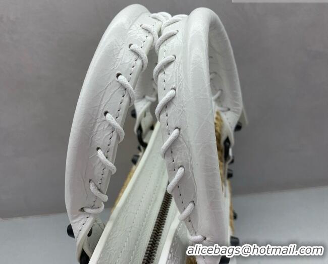 Good Quality Balenciaga Weave Le City Small Bag 084669 Beige/White 2026