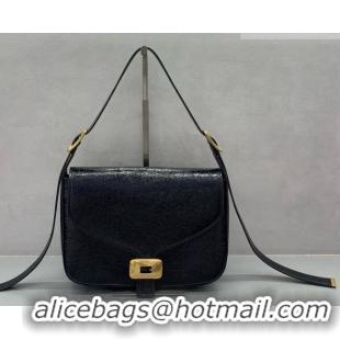 Best Quality Balenciaga Womens Clicca Shoulder Bag Medium in Arena Lambskin 8633 Black 2026