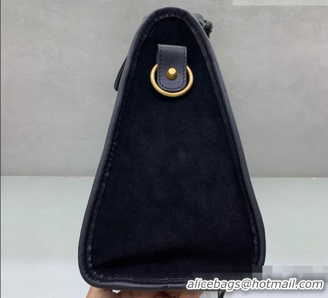 Traditional Discount Balenciaga Le City Bag Medium in Suede 084021 Black 2026