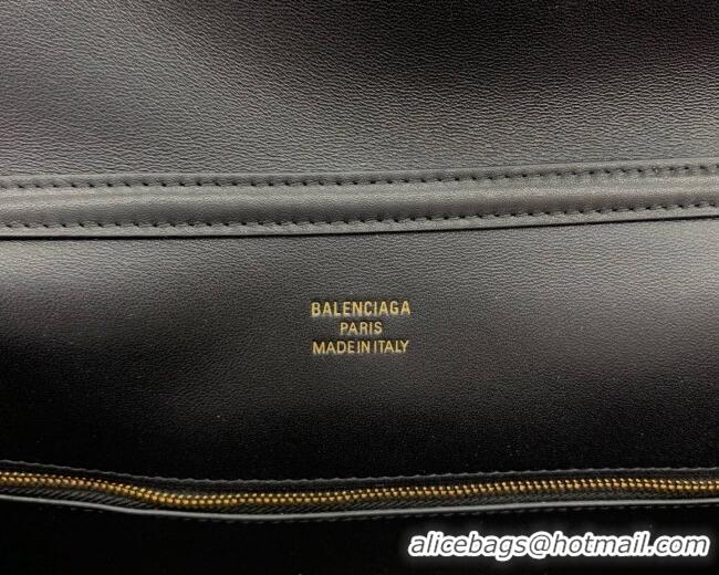 New Fashion Balenciaga Rodeo Medium Handbag in Leather/Canvas 78972 Black/Gold 2026