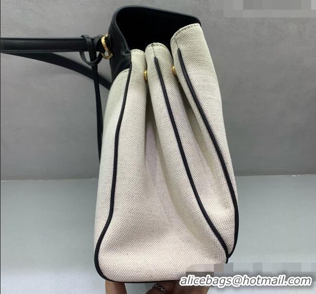 New Fashion Balenciaga Rodeo Medium Handbag in Leather/Canvas 78972 Black/Gold 2026