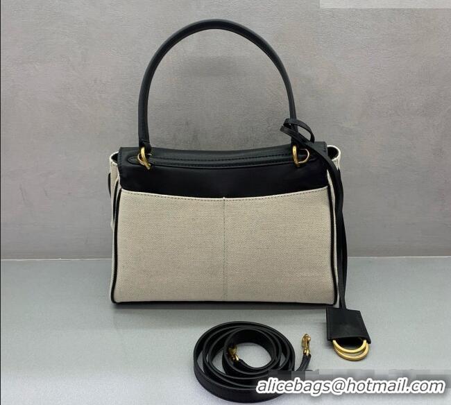 Buy Fashionable Balenciaga Rodeo Small Handbag in Leather & Canvas 78972 Black/Gold 2026