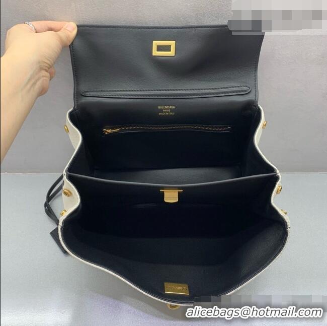 Buy Fashionable Balenciaga Rodeo Small Handbag in Leather & Canvas 78972 Black/Gold 2026