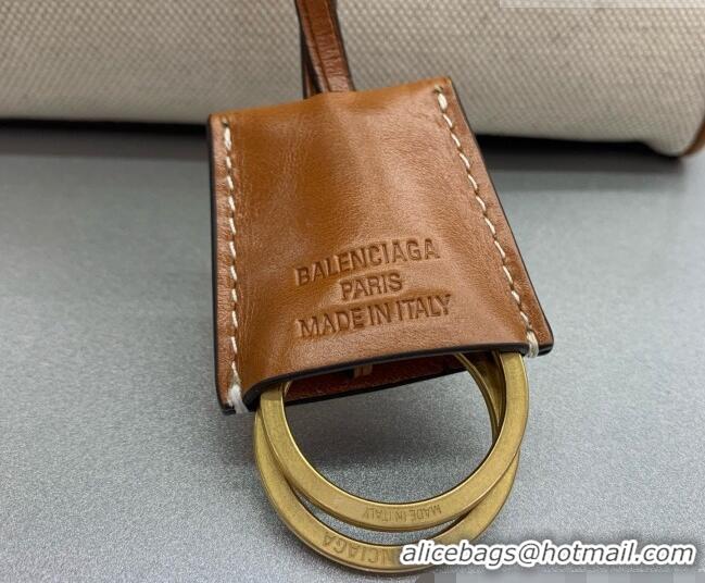 Shop Grade Balenciaga Rodeo Medium Handbag in Leather/Canvas 78972 Brown/Gold 2026