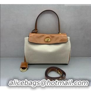 Good Taste Balenciaga Rodeo Small Handbag in Leather/Canvas 78972 Brown/Gold 2026