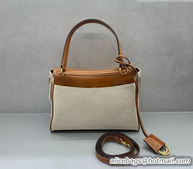 Good Taste Balenciaga Rodeo Small Handbag in Leather/Canvas 78972 Brown/Gold 2026