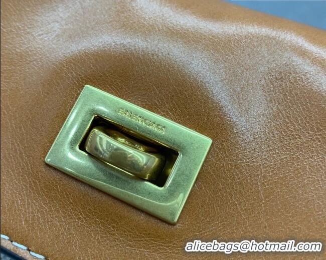 Good Taste Balenciaga Rodeo Small Handbag in Leather/Canvas 78972 Brown/Gold 2026