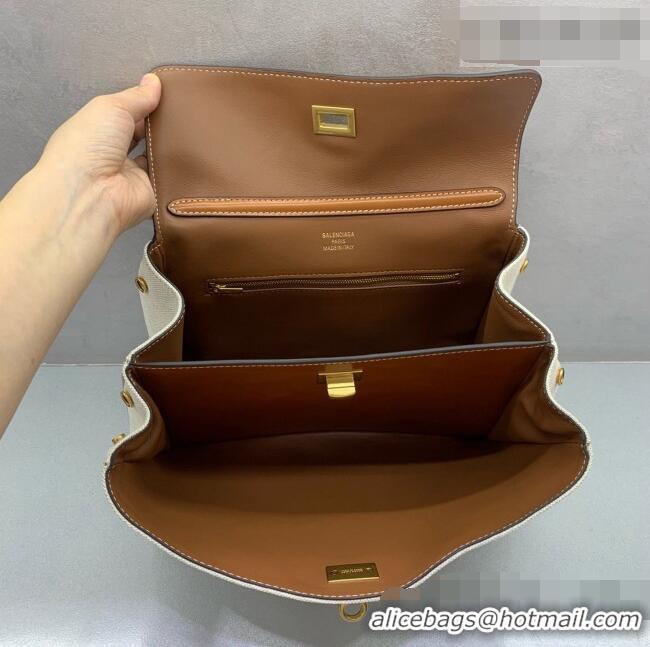 Good Taste Balenciaga Rodeo Small Handbag in Leather/Canvas 78972 Brown/Gold 2026