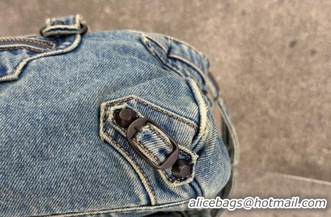 Top Design Balenciaga Le City Bag East West in Denim 0827 Blue 2026