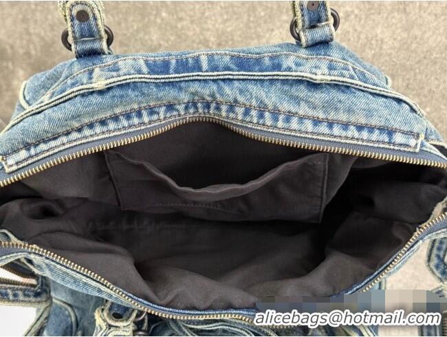 Top Design Balenciaga Le City Bag East West in Denim 0827 Blue 2026
