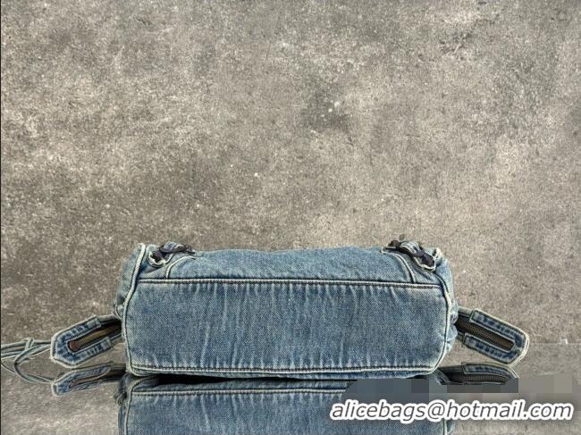 Top Design Balenciaga Le City Bag East West in Denim 0827 Blue 2026