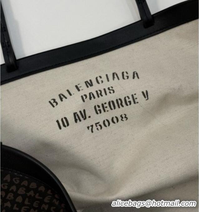 Market Sells Balenciaga Large Select Tote Bag in Coated Canvas with Orange The Door Artwork 90817 Black 2026