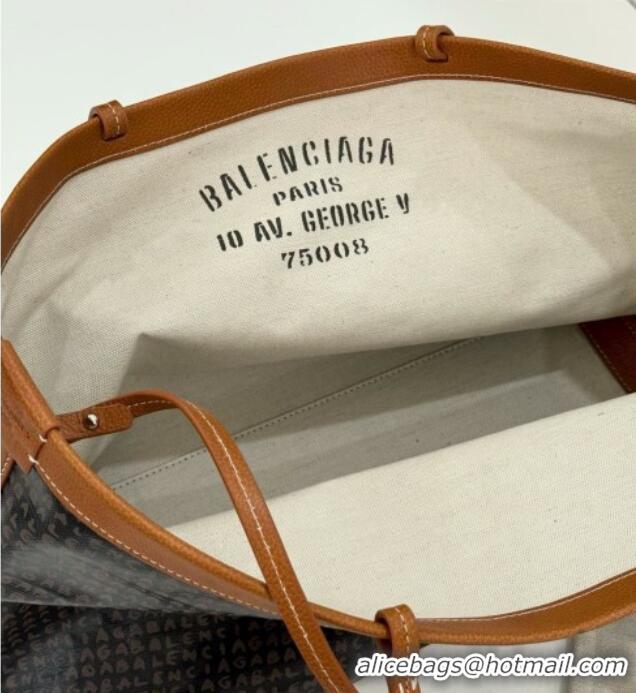 New Fashion Balenciaga Medium Select Tote Bag in Black Coated Canvas with white Balenciaga artwork printed 90819 2026