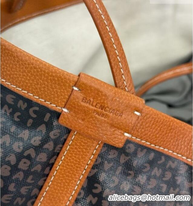 New Fashion Balenciaga Medium Select Tote Bag in Black Coated Canvas with white Balenciaga artwork printed 90819 2026