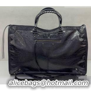 Buy Fashionable Balenciaga Maxi Large Le City Tote Bag in Arena Lambskin 08439 Black 2026