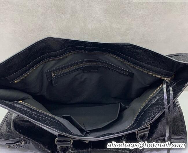 Buy Fashionable Balenciaga Maxi Large Le City Tote Bag in Arena Lambskin 08439 Black 2026